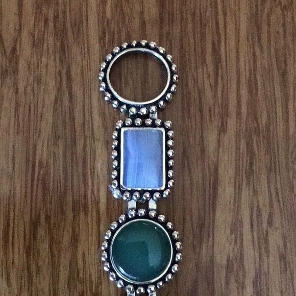 NIB Kristine Quartz Watch Multi Stone Toggle Bracelet main image 4